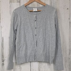 Serra Heather Light Gray Fine Gauge Button Up Cardigan Size Large NEW